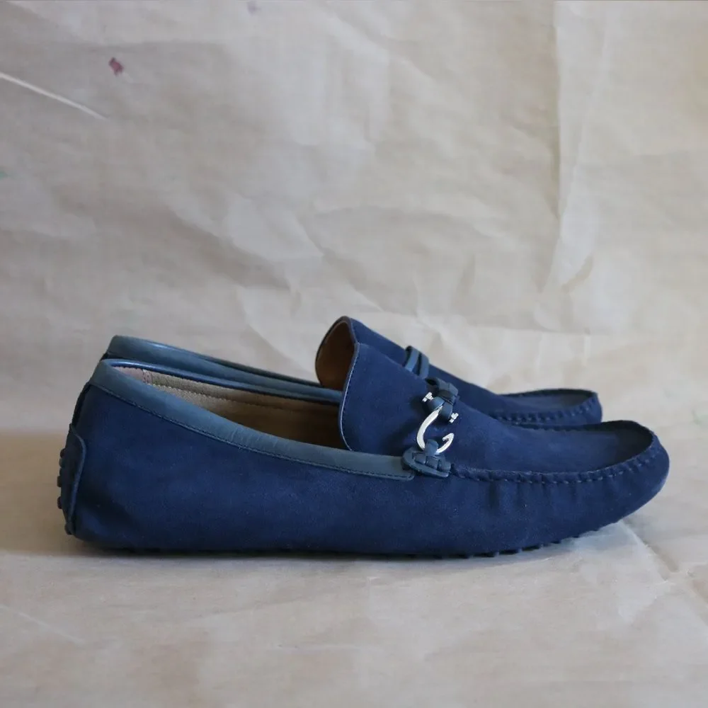 ALDO Navy Blue Suede Bit Loafers Driving Moccasins Men’s Size 12 / 45